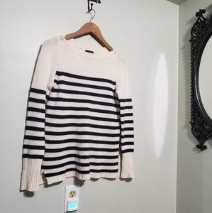 J crew collection Italian Cashmere striped crew neck sweater size small